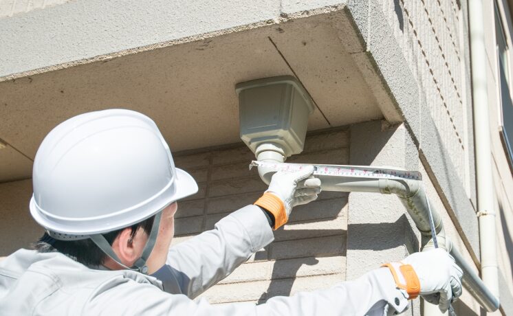 樋の点検をする様子