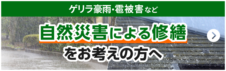 ゲリラ豪雨・雹被害など、自然災害による修繕をお考えの方へ